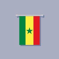 illustration av senegal flagga mall vektor