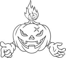 brennender Zweig Halloween-Kürbis vektor