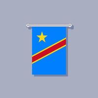 demokratische republik kongo flagge vektor