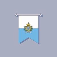 Illustration der Flaggenvorlage von San Marino vektor