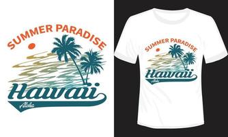 sommerparadies hawaii t-shirt design vektor