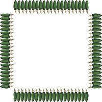 quadratischer Rahmen mit vertikaler Vektorgurke. isolierter Kranz auf weißem Hintergrund für Ihr Design vektor