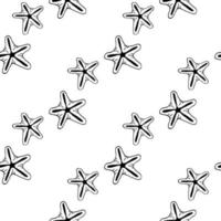 sömlös mönster med söt sjöstjärna på vit bakgrund. vektor bild.