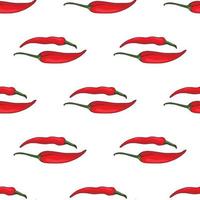 Nahtloses Muster von Red Hot Chili Peppers auf weißem Hintergrund. endloser Hintergrund für Ihr Design. Vektorbild. vektor