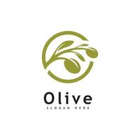 Olivenöl-Logo-Design-Vektor-Vorlage vektor