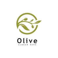 Olivenöl-Logo-Design-Vektor-Vorlage vektor