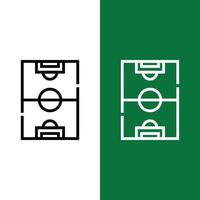 fotboll eller fotboll fält ikon logotyp i översikt stil vektor