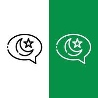 Ramadan islamisches Chat-Vektorsymbol-Logo im Umrissstil vektor