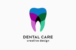 dental vård logotyp design med staplade Färg kreativ modern begrepp vektor