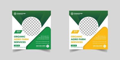 landwirtschaft landwirtschaftliche dienstleistungen oder rasenmäher gartendienst social media post banner und cover vorlage oder agrofarm, landwirtschaft, landwirtschaft, biobauernhof vektor