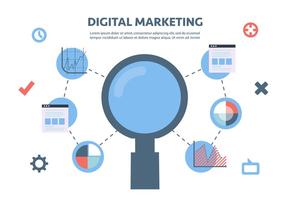 Free Flat Digital Marketing Vektor Hintergrund