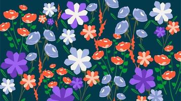 blommig trädgård natur mönster bakgrund vektor