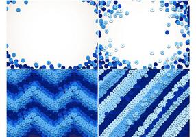 Blaue Sequins Hintergrund Set vektor
