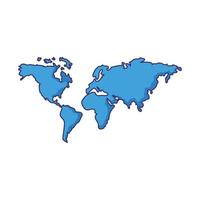 blå värld Karta silhuett vektor
