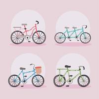 fyra cyklar stilar ikoner vektor