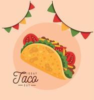 Taco Day Schriftzug Karte vektor