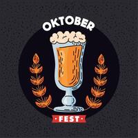 oktoberfest firande text vykort vektor