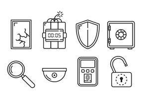 Sicherheit Lineare Icon Vektoren