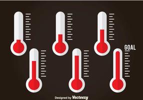 Thermometer Flach Icons vektor