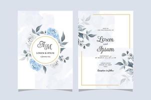 elegant blommig handritad mall för bröllopsinbjudan vektor