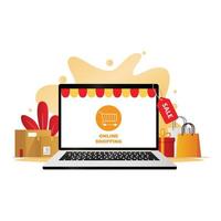 E-Commerce-Einkaufsillustration vektor