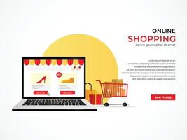 Bannerillustration für digitales Marketing, Geschäft, E-Commerce-Einkaufskonzept vektor