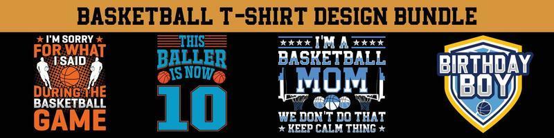 Basketball-T-Shirt-Designs bündeln Sportbekleidung, Vektorposter, Playoffs-Shirt, Basketball-T-Shirt-Design, Basketball-Liebhaber, Final-Shirt, Vorlage vektor