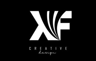 kreative weiße buchstaben xf xf-logo mit führenden linien und straßenkonzeptdesign. Buchstaben mit geometrischem Design. vektor