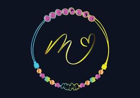 m-monogrammarmbanddesign, schmuck, hochzeitsvektorschablone vektor