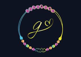 g monogram armband design, Smycken, bröllop vektor mall