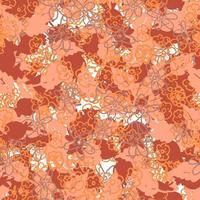 abstrakte bunte Gekritzelblume mit nahtlosem Muster der Locken. unordentlicher Fantasy-Blumenhintergrund. vektor