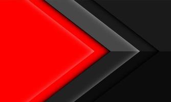 abstrakte graue metallische Pfeilrichtung geometrisch auf Rot mit Leerzeichendesign moderner futuristischer Hintergrundvektor vektor