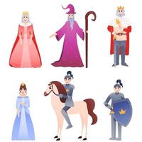 Märchenfigur im kindlichen Cartoon-Stil einzeln auf weißem Hintergrund, Fantasy-Königreich