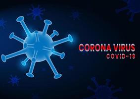 Coronavirus covid-2019 auf dunkelblauem Hintergrund vektor