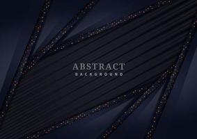 abstrakt mörkblå smala överlappande former med glitterbakgrund vektor