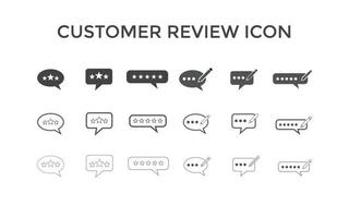 satz von feedback- oder kundenbewertungssymbolen vektorillustration. Kunden-5-Sterne-Rezensionszeichensymbol für SEO, Web und mobile Apps vektor