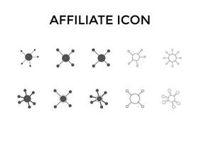 Satz von Affiliate-Programm-Icons Vektor-Illustration. Affiliate-Marketing-Symbol für Website oder Unternehmen vektor