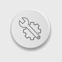 Zahnrad- und Schraubenschlüssel-Icon-Set-Vektor-Illustration. service-tools-icon-pack für ui, soziale medien, website isoliert auf weißem hintergrund. Einstellungen Symbol flachen Stil. vektor