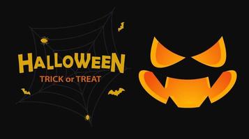 Happy Halloween Banner Design isoliert auf dunklem Hintergrund. Einladungskarten. Vektor-Illustration vektor