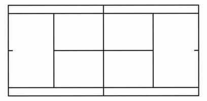dünne Linie Tennisplatzvektor isoliert auf weißem Hintergrund vektor