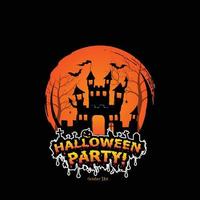 Halloween-Party-Poster mit Spukschloss. Illustrator-Vektor-Eps 10 vektor