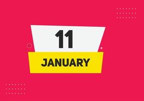 11. januar kalender erinnerung. 11. januar tägliche kalendersymbolvorlage. Kalender 11. Januar Icon-Design-Vorlage. Vektor-Illustration vektor