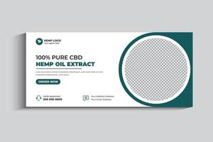 hampa produkt cbd olja social media omslag och webb baner mall vektor