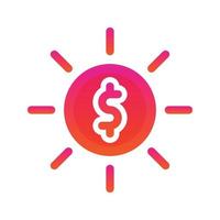 Dollar-Sonne-Logo-Gradienten-Design-Vorlage-Icon-Element vektor