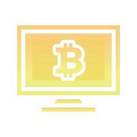 Überwachen Sie das Icon-Element der Bitcoin-Logo-Gradienten-Designvorlage vektor