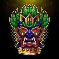 Tiki-Masken-Esport-Maskottchen-Logo vektor