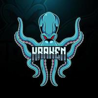 kraken esport maskottchen logo design vektor