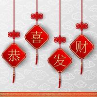 Lycklig kinesisk ny år kort med ord. kinesisk karaktär betyda Lycklig ny år vektor