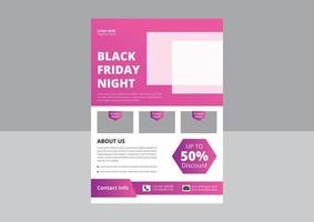 fredag super försäljning flygblad mall design. svart fredag försäljning befordran med prov produkt. svart fredag natt semester flygblad design. omslag, a4 papper storlek, flygblad design. vektor