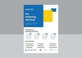 professionell rengöring service flygblad affisch mall. Hem och kontor rengöring service affisch folder design mall. vektor